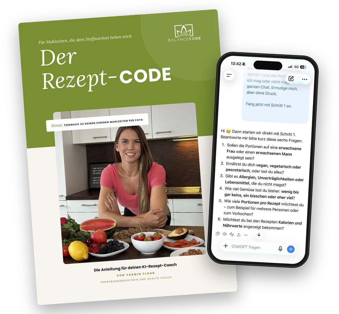 Der Rezept-Code: PDF-Anleitung und Handy mit dem KI-Rezeptgenerator in ChatGPT